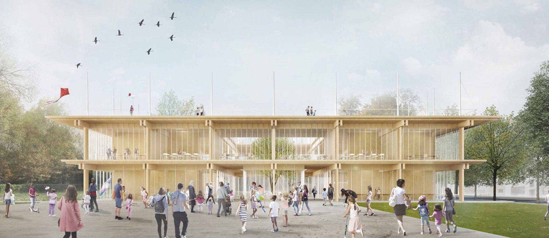 Fig. 10 - Scuola Modello, Sora (FR), Italia, progettata dall'architetto Renzo Piano<br>
(in fase di realizzazione nel 2021)