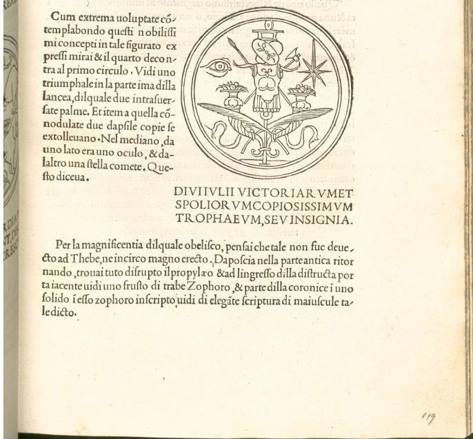 Fig. 8 - Xilografia n. 94 dell'Hypnerotomachia Poliphili, Venezia, Aldo Manuzio Sr., 1499. 
