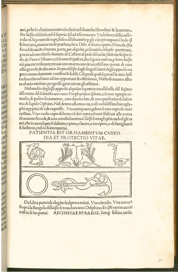 Fig. 10 - Xilografia n. 18 dell'Hypnerotomachia Poliphili, Venezia, Aldo Manuzio Sr., 1499