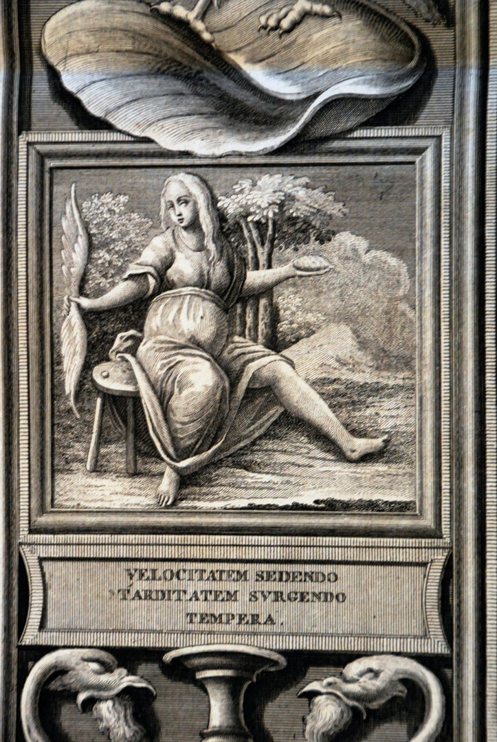 Fig. 11 - Francesco Mengardi, stampa raffigurante un geroglifico copiato dagli affreschi del chiostro maggiore del monastero di S. Giustina a Padova, 1791 circa