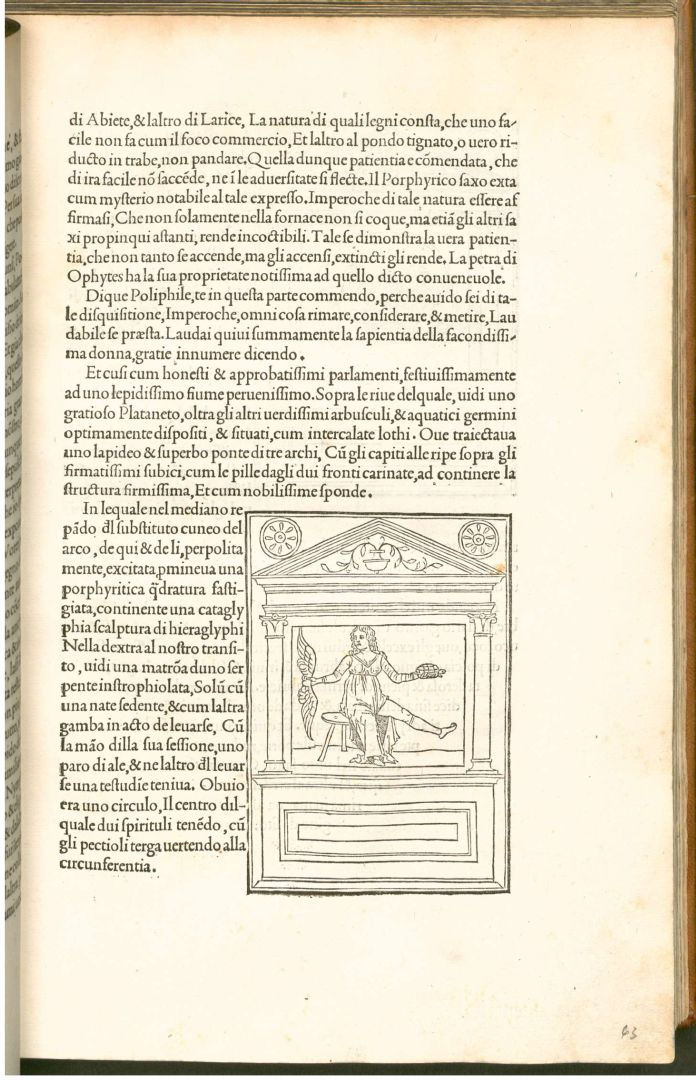 Fig. 12 - Xilografia n. 35 dell'Hypnerotomachia Poliphili, Venezia, Aldo Manuzio Sr., 1499