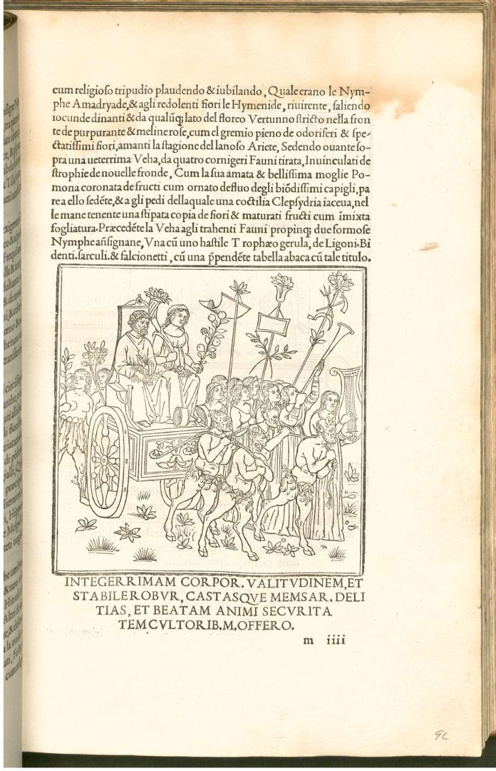 Fig. 16 - Xilografia n. 66 dell'Hypnerotomachia Poliphili, Venezia, Aldo Manuzio Sr., 1499